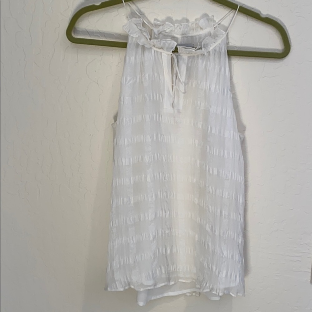 White 100% Silk Sleeveless Blouse